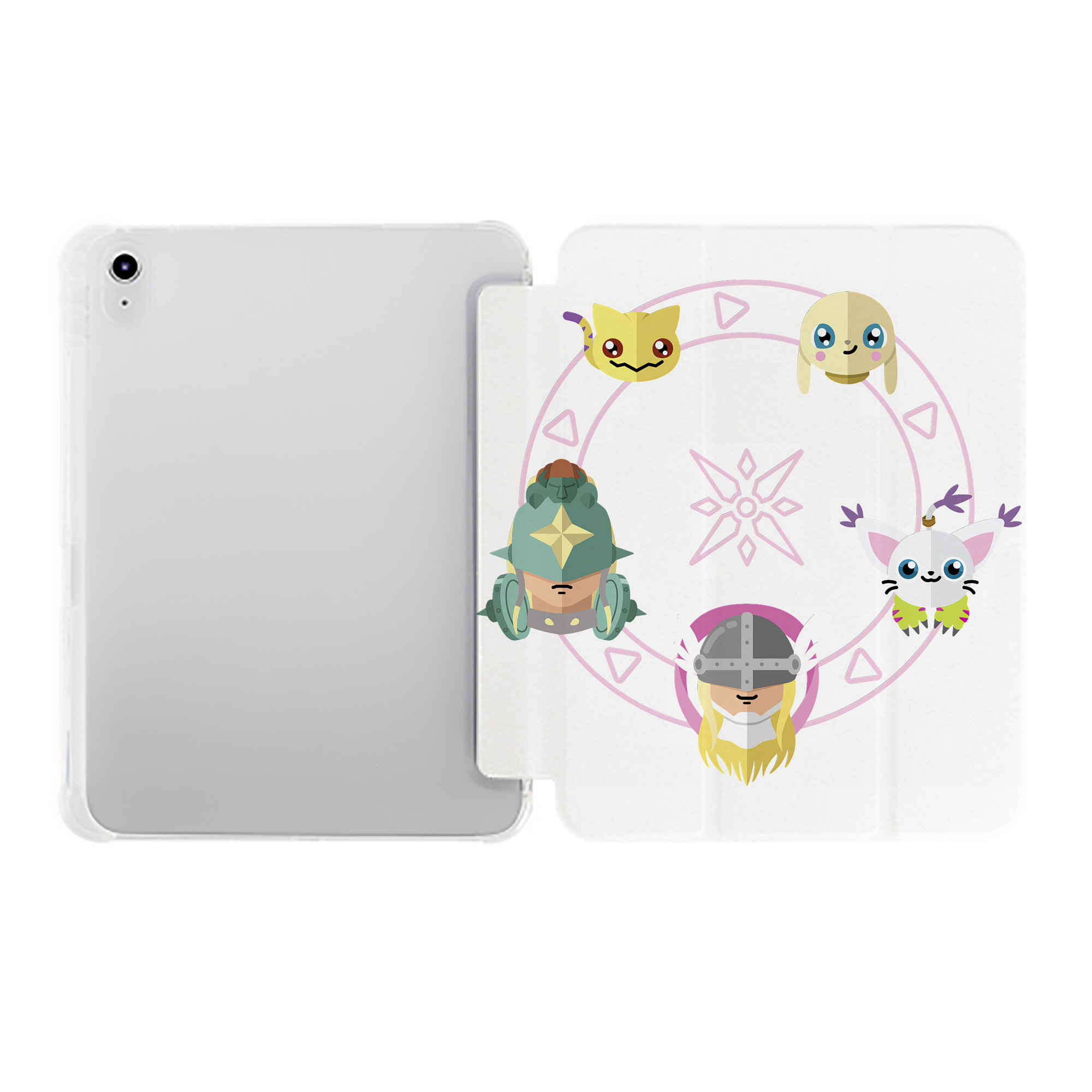 （画像用） Digimon デジタルモンスター/デジモン IPad ケース ペン収納付き 三つ折りスタンド PUレザー×シリコン 対応機種9.5/10.5/10.9インチ